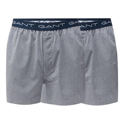 Gant Pack of two blue woven checked boxer shorts